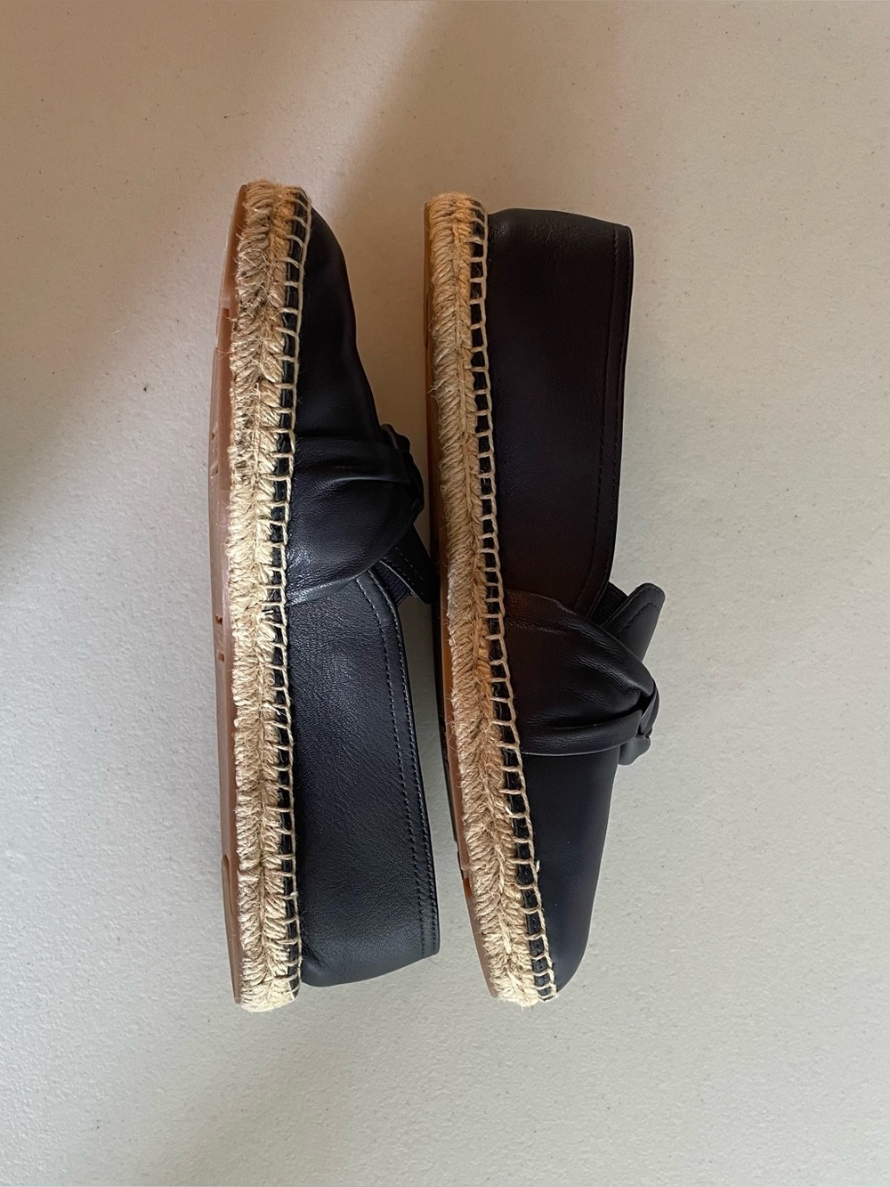 TALBOTS Navy Izzy Knot Leather Espadrille Flats NWOB, size 8.5 - Picture 6 of 8